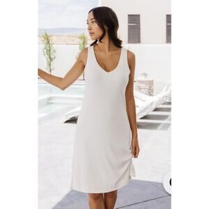 Cozy Earth Bamboo 2X XXL Nightgown Pajamas Rib-Knit V-Neck Tank Lounge Dress